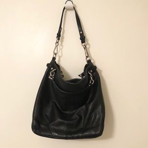 Coach black leather slouch hobo bucket bag